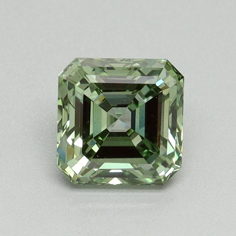 1.00 Ct. Fancy Vivid Green Asscher Lab Grown Diamond