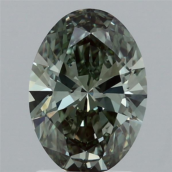 1.85 Ct. Fancy Intense  Green Oval Lab Grown Diamond