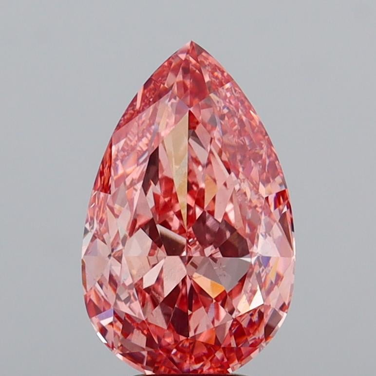 5.16 Ct. Fancy Vivid  Pink Pear Lab Grown Diamond
