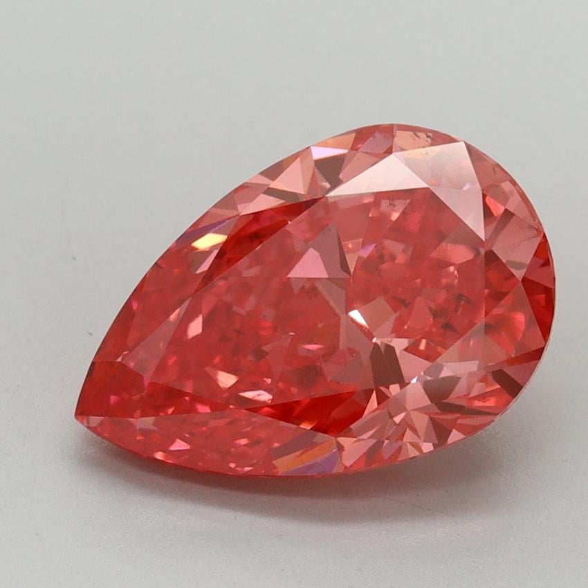 3.23 Ct. Fancy Vivid Red Pear Lab Grown Diamond