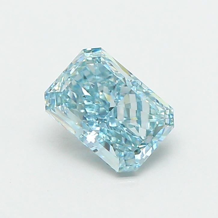 1.06 Ct. Fancy Vivid Greenish Blue Radiant Lab Grown Diamond