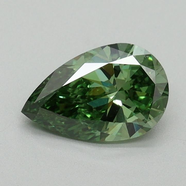 0.70 Ct. Fancy Vivid Green Pear Lab Grown Diamond