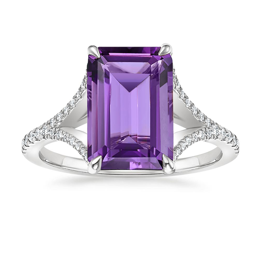 Coronation Amethyst and Diamond Cocktail Ring in 14K Rose Gold