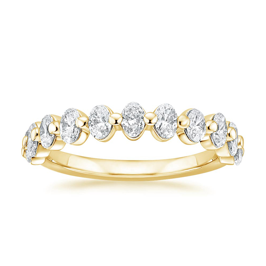 18K Yellow Gold Ellipse Oval Diamond Ring (3/4 ct. tw.) with Ellipse ...