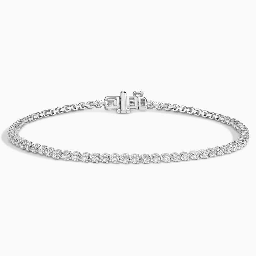 Three Diamond Bezel Bracelet - nature shiny
