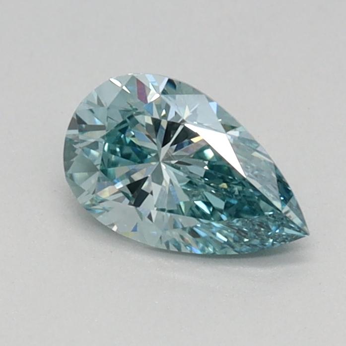 0.40 Ct. Fancy Vivid Bluish Green Pear Lab Grown Diamond