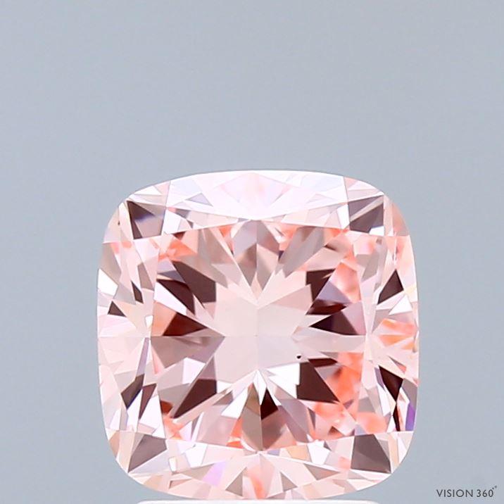 2.03 Ct. Fancy Vivid Pink Cushion Lab Grown Diamond