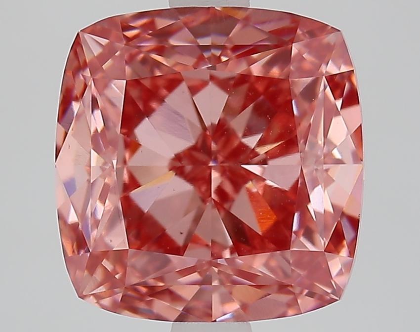4.08 Ct. Fancy Vivid Pink Cushion Lab Grown Diamond