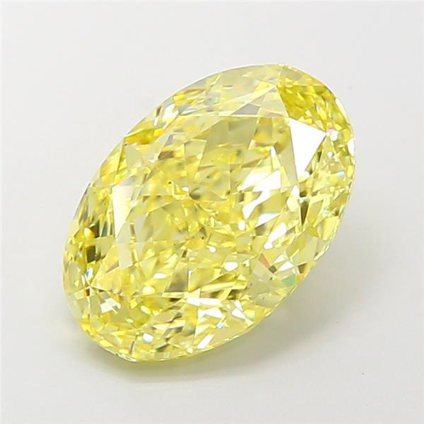 4.05 Ct. Fancy Intense Yellow Oval Lab Grown Diamond