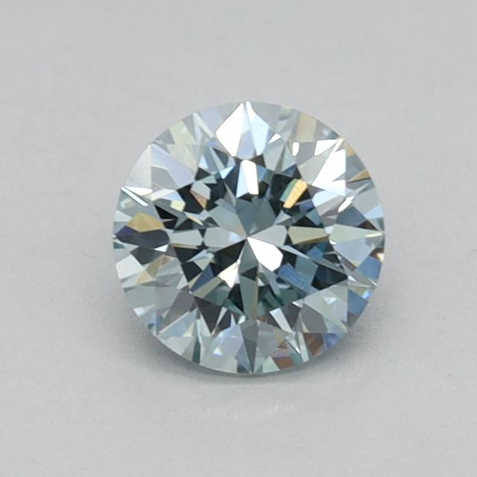 0.39 Ct. Fancy Intense Greenish Blue Round Lab Grown Diamond