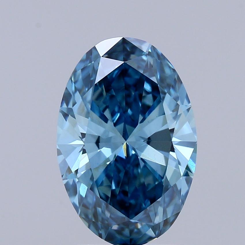 2.00 Ct. Fancy Vivid Blue Oval Lab Grown Diamond