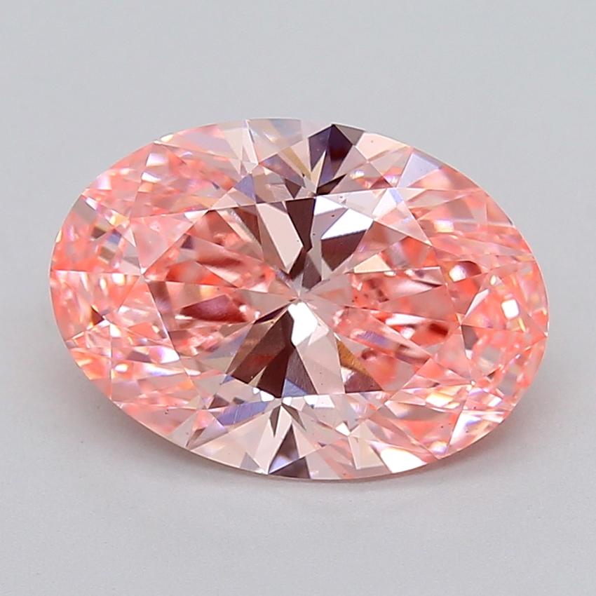 4.58 Ct. Fancy Vivid  Pink Oval Lab Grown Diamond
