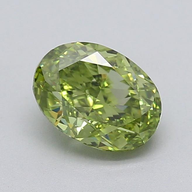 1.10 Ct. Fancy Vivid  Green Oval Lab Grown Diamond
