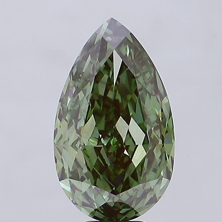 10.50 Ct. Fancy Intense  Green Pear Lab Grown Diamond