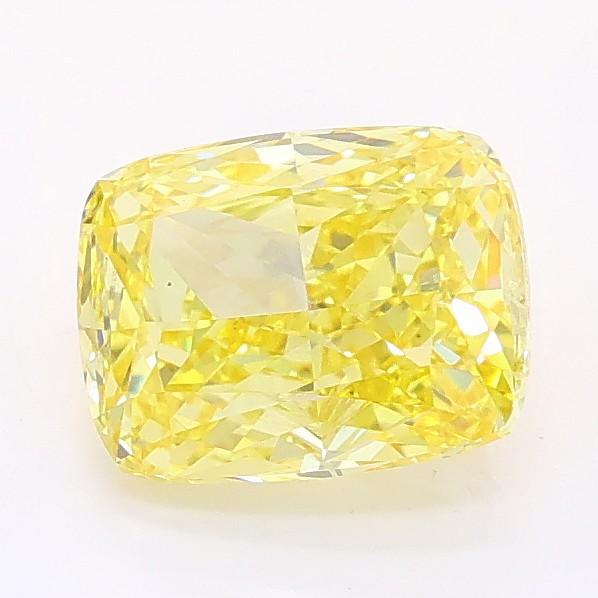 1.52 Ct. Fancy Vivid Yellow Cushion Lab Grown Diamond