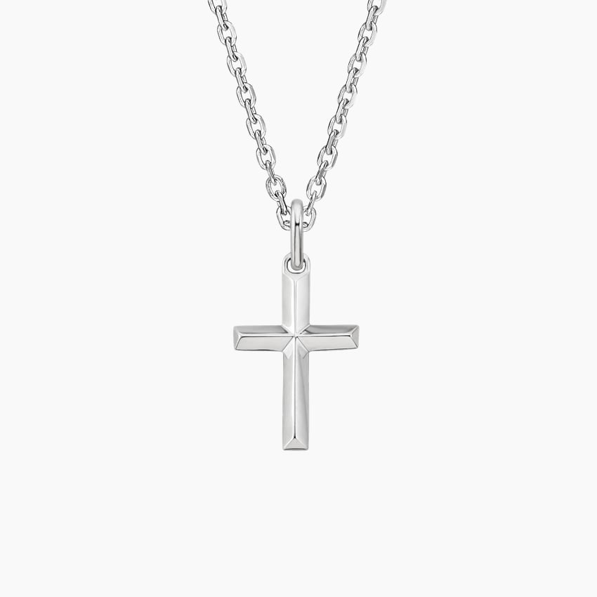 FANCIME Cross Necklace for Men Sterling Silver Cross Necklaces High  Polished Gift For Men Boys, Stainless Steel Box Chain Length 24 Inch |  Amazon.com