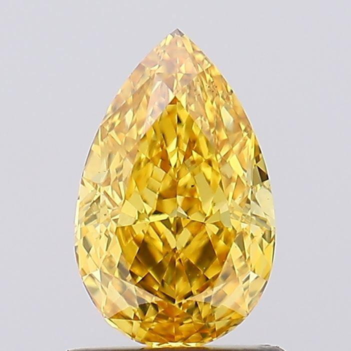 1.07 Ct. Fancy Vivid Yellow Pear Lab Grown Diamond