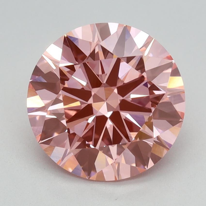 2.21 Ct. Fancy Vivid Pink Round Lab Grown Diamond