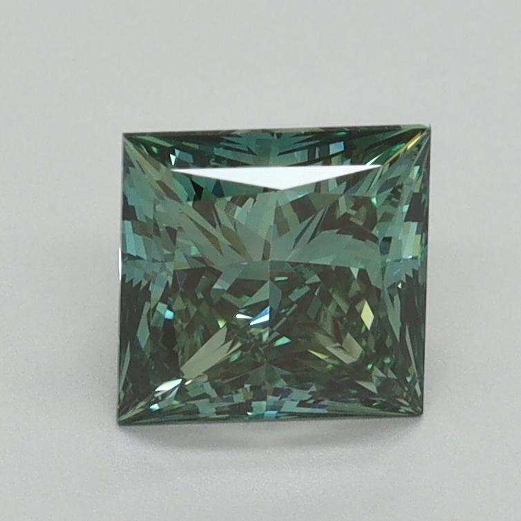 1.26 Ct. Fancy Vivid Green Princess Lab Grown Diamond