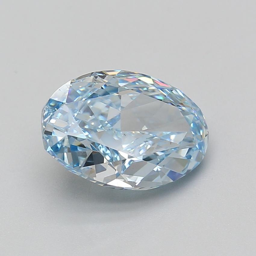 4.03 Ct. Fancy Vivid Blue Oval Lab Grown Diamond