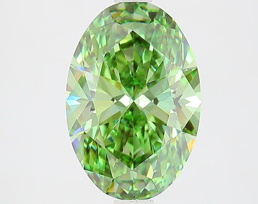 2.52 Ct. Fancy Vivid Green Oval Lab Grown Diamond