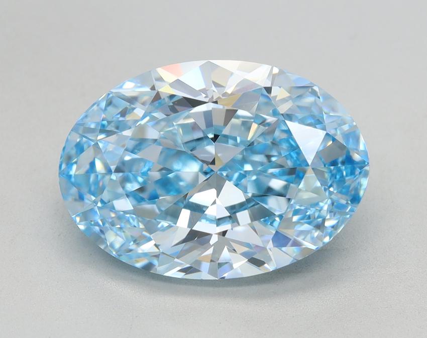 4.09 Ct. Fancy Intense Blue Oval Lab Grown Diamond