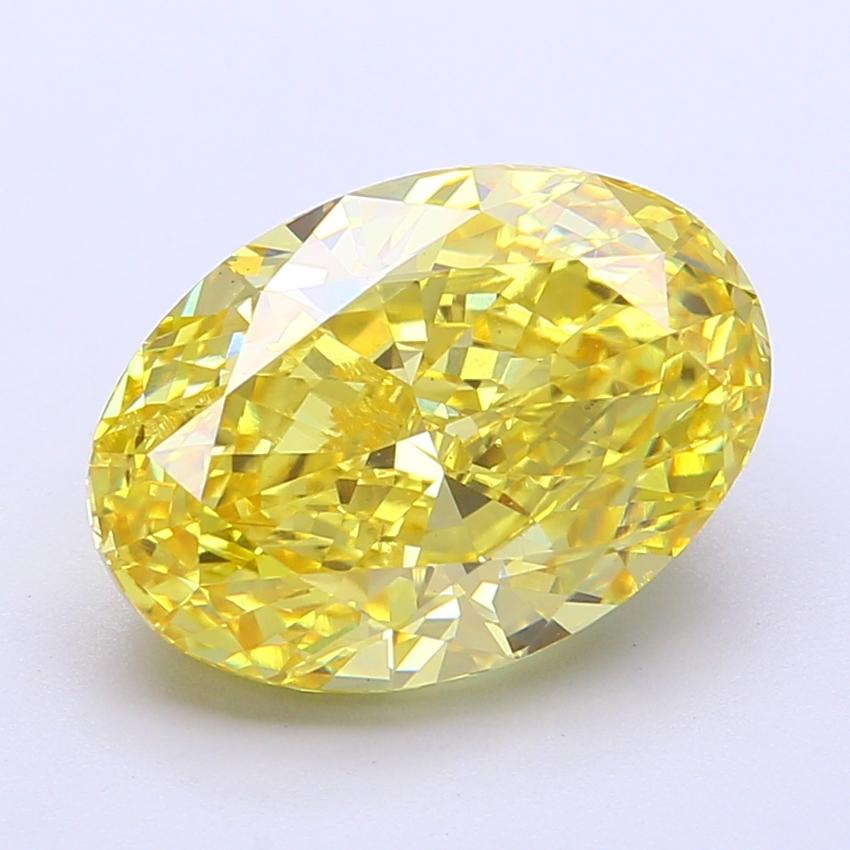 5.01 Ct. Fancy Vivid Yellow Oval Lab Grown Diamond
