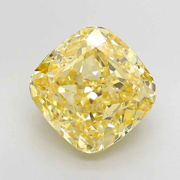 5.04 Ct. Fancy Intense None Yellow Cushion Lab Grown Diamond