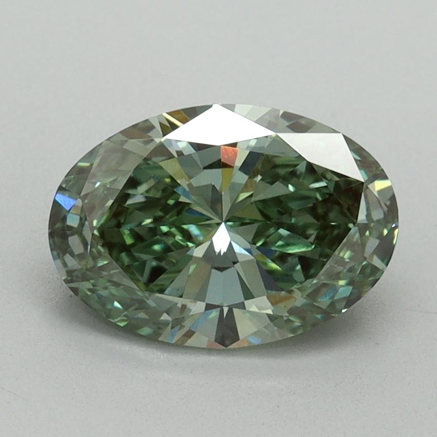 1.48 Ct. Fancy Vivid Green Oval Lab Grown Diamond