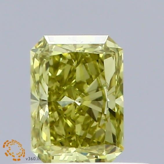 0.50 Ct. Fancy Vivid Yellowish Green Radiant Lab Grown Diamond
