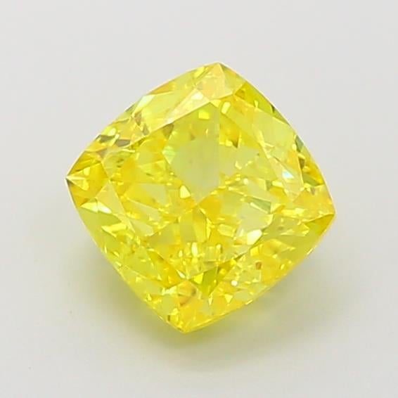 1.53 Ct. Fancy Vivid  Yellow Cushion Lab Grown Diamond