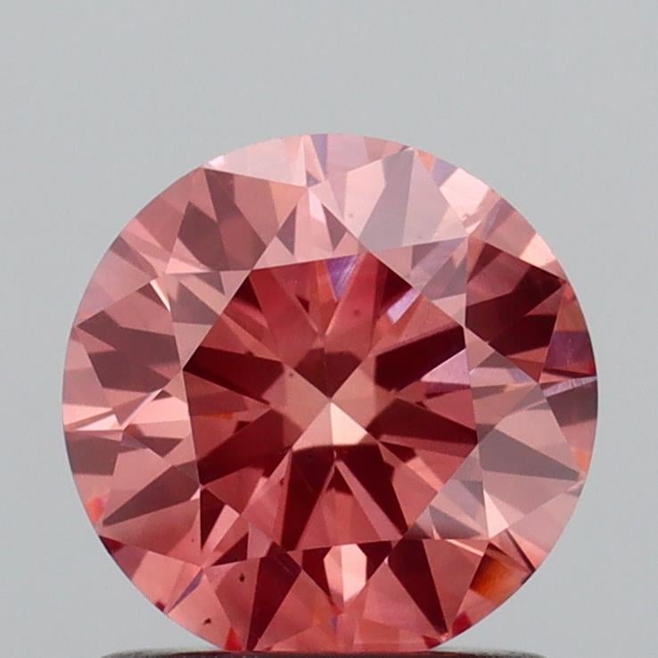 1.04 Ct. Fancy Vivid Brownish Pink Round Lab Grown Diamond