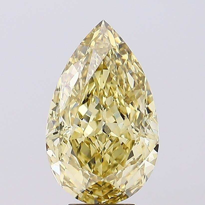 7.16 Ct. Fancy Intense  Yellow Pear Lab Grown Diamond