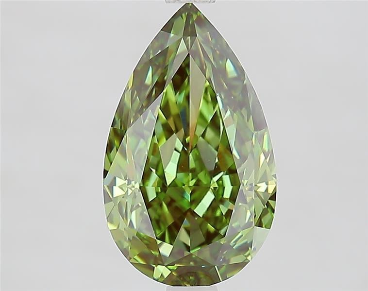 3.10 Ct. Fancy Vivid  Green Pear Lab Grown Diamond