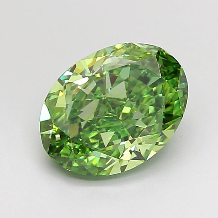 1.59 Ct. Fancy Vivid Green Oval Lab Grown Diamond