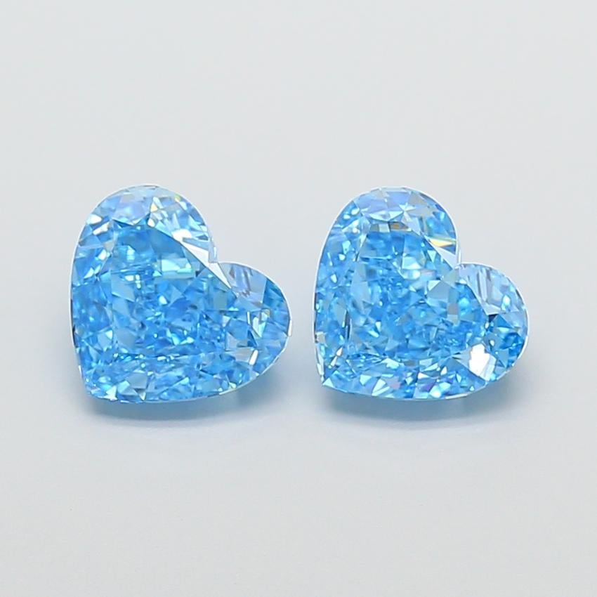 2.03 Ct. Fancy Vivid  Blue Heart Lab Grown Diamond