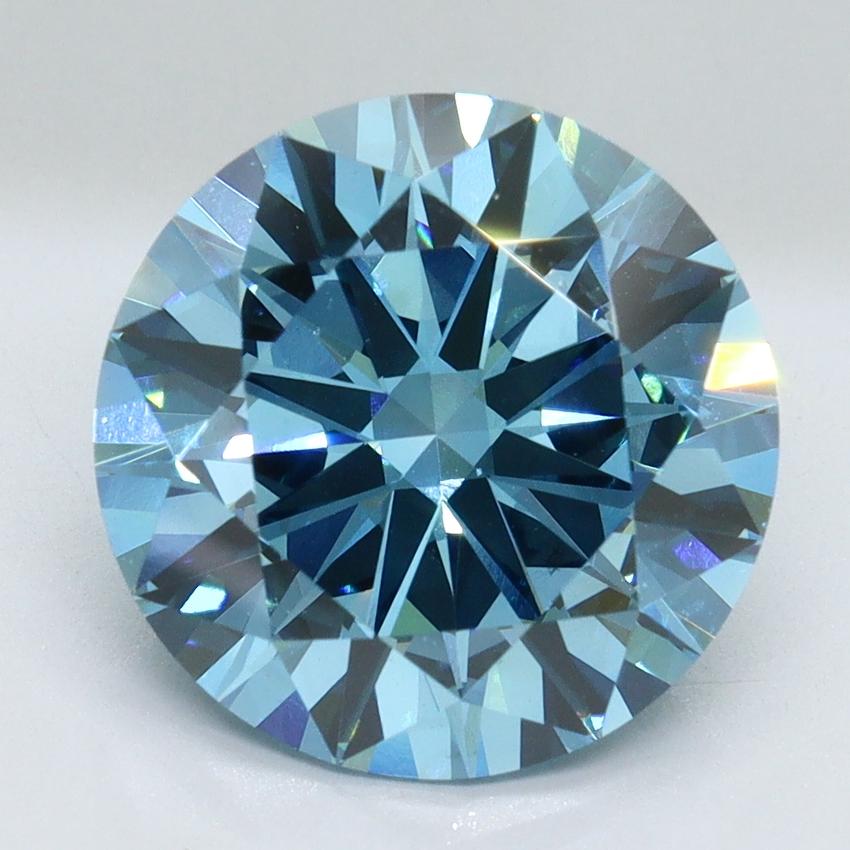5.12 Ct. Fancy Vivid Malibu Blue Round Lab Grown Diamond