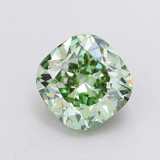 1.00 Ct. Fancy Vivid Green Cushion Lab Grown Diamond
