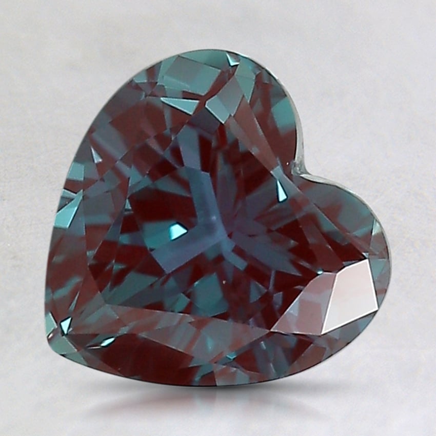 8.1mm Color Change Heart Lab Grown Alexandrite