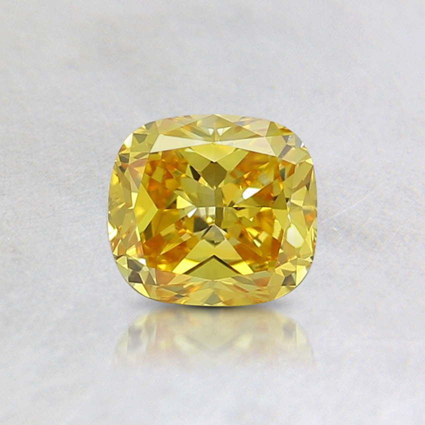 0.49 Ct. Fancy Vivid Orangy Yellow Cushion Lab Grown Diamond