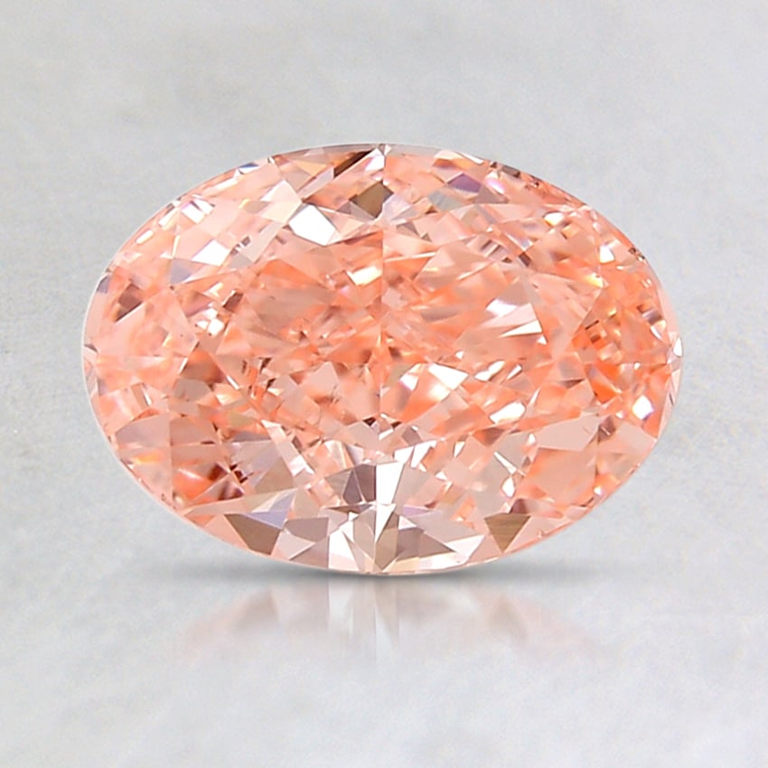 1.27 Ct. Fancy Intense Orangy Pink Oval Lab Created Diamond