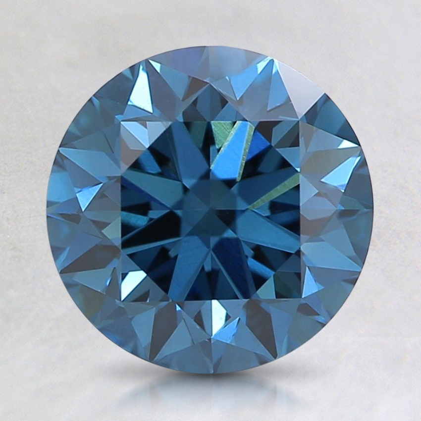 2.02 Ct. Fancy Dark Greenish Blue Round Lab Created Diamond