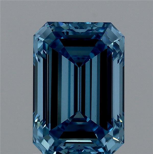 1.83 Ct. Fancy Vivid Blue Emerald Lab Grown Diamond