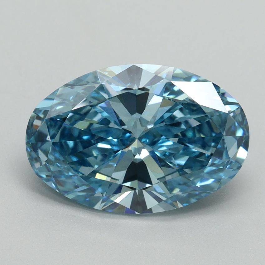 3.02 Ct. Fancy Vivid Blue Oval Lab Grown Diamond
