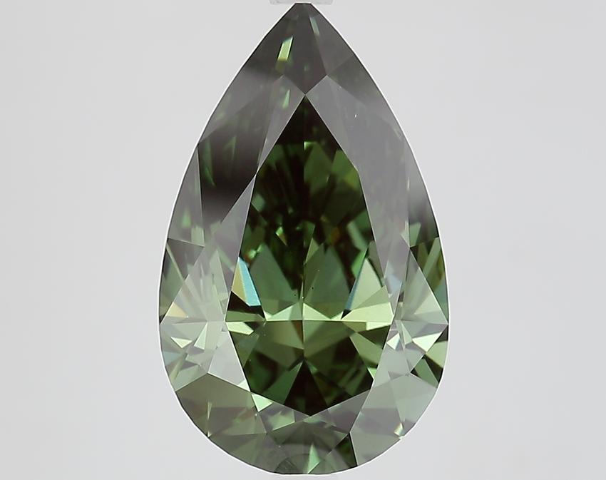 5.17 Ct. Fancy Vivid Green Pear Lab Grown Diamond