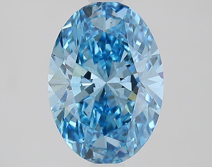 2.04 Ct. Fancy Vivid Blue Oval Lab Grown Diamond