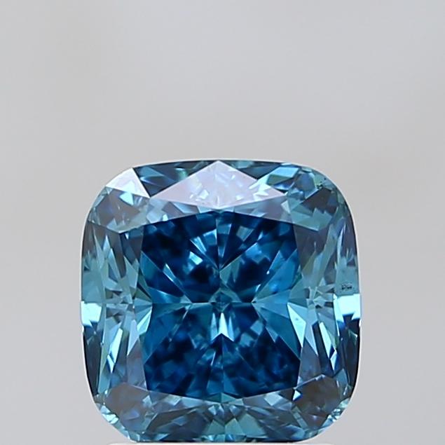 2.00 Ct. Fancy Vivid Blue Cushion Lab Grown Diamond