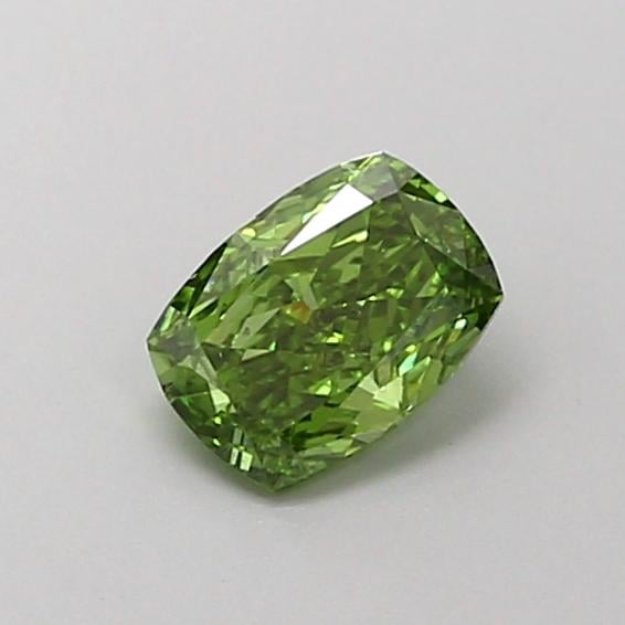 0.54 Ct. Fancy Vivid  Green Cushion Lab Grown Diamond