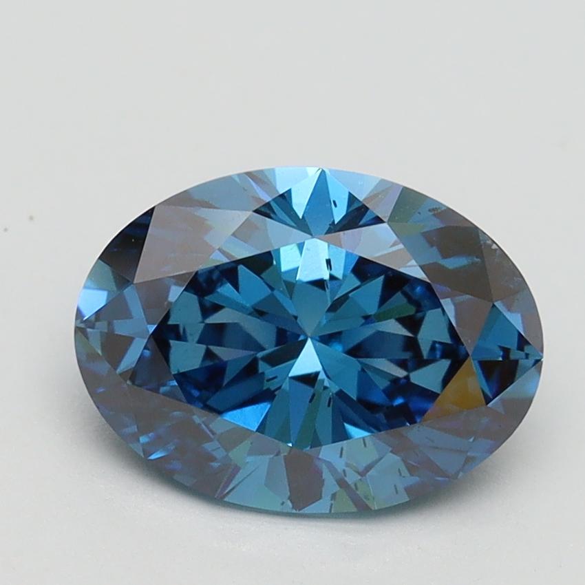 2.03 Ct. Fancy Vivid Blue Oval Lab Grown Diamond