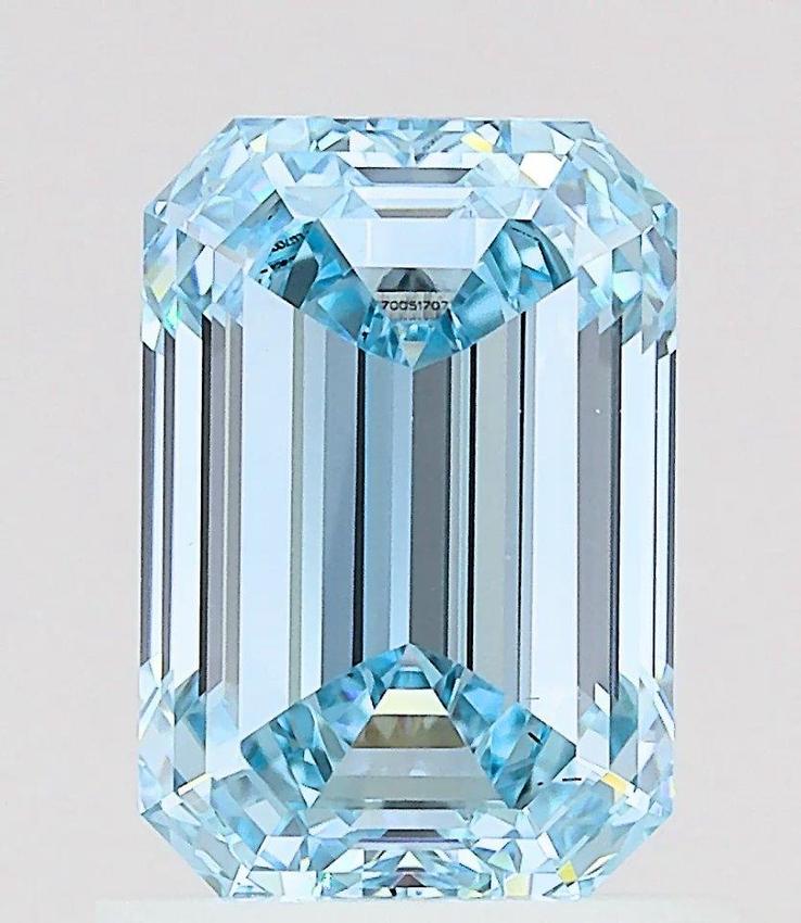 1.10 Ct. Fancy Vivid Blue Emerald Lab Grown Diamond